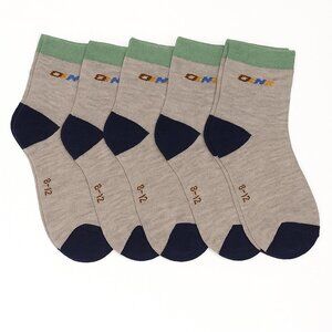 Kids Crew Socks Bulk 5-Pack Gray Black Green – New Without Tags